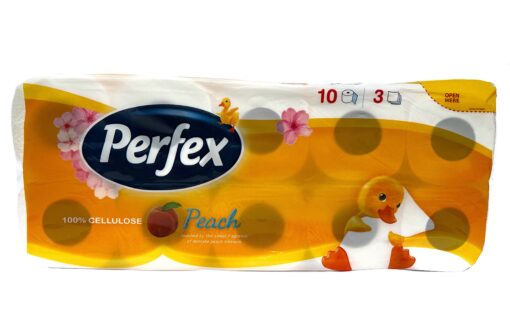 Тоалетна хартия Perfex с аромат на праскова - 10 бр., 3 пласта